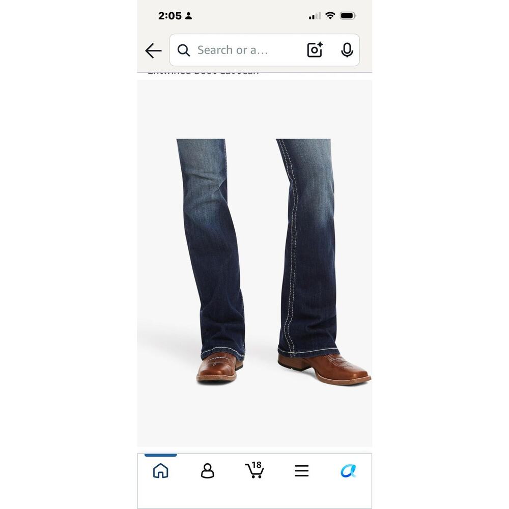 Ariat R.E.A.L. Mid Rise Stretch Entwined Boot Cut Denim Jean Marine NWOT 29R - Picture 5 of 16